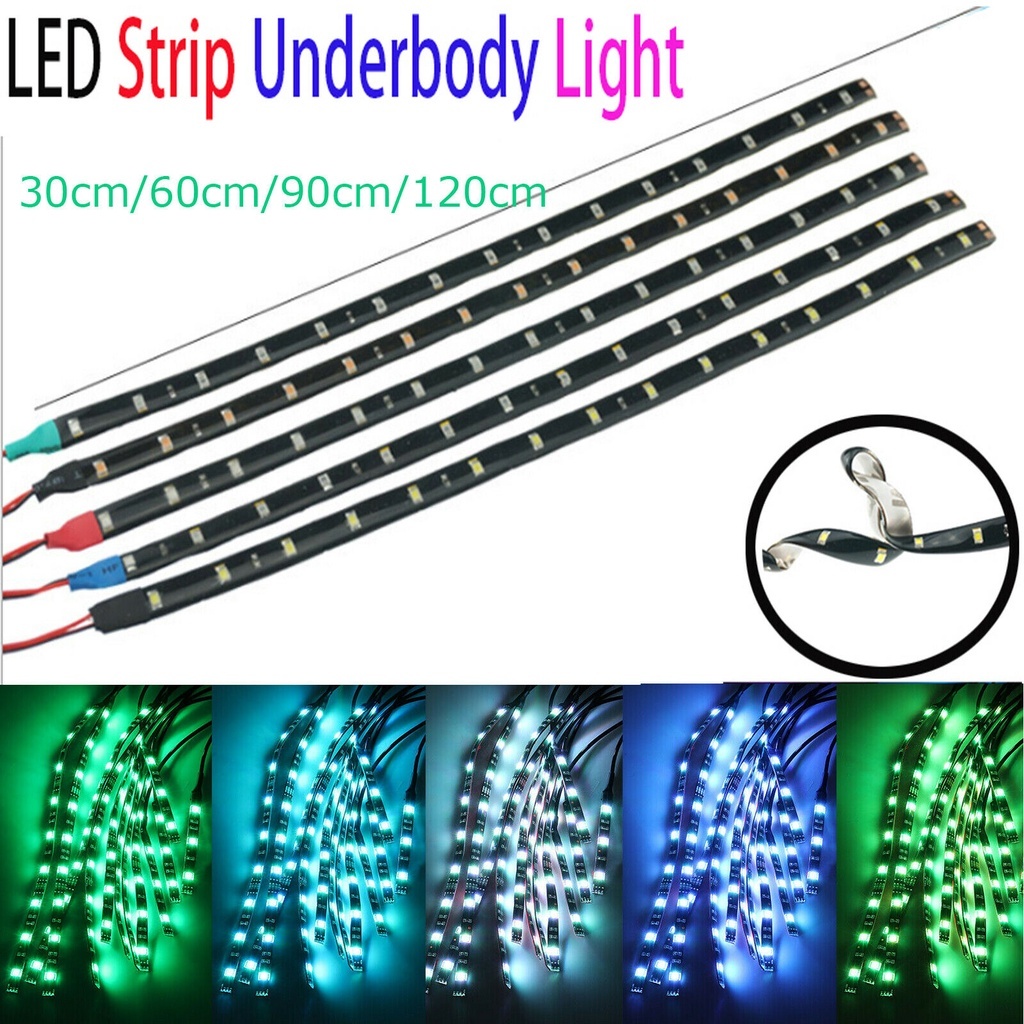 30/60/90/120 ซม.ไฟ LED Strip สําหรับรถยนต์ Ambient ตกแต่ง DRL จัดแต่งทรงผมไฟบรรยากาศแบบยืดหยุ่น