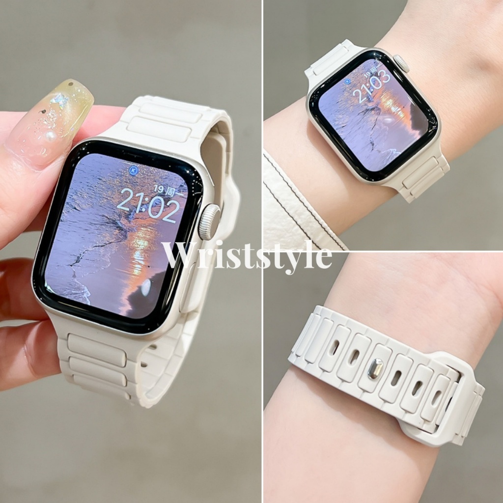 สายซิลิโคนกีฬาสําหรับ Apple Watch S9/8/7/6/5/4/3/2/1 SE2 ULTRA2 ผู้ชายผู้หญิงเปลี่ยนสร้อยข้อมือสําหรับ iWatch 49 มม.45 มม.44 มม.42 มม.41 มม.40 มม.38 มม.