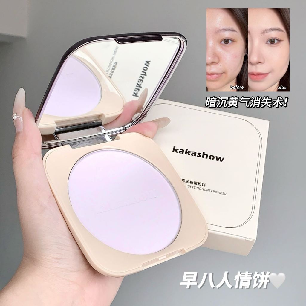 แป้งฝุ่น Pressed Powder KAKASHOW ความจุขนาดใหญ่ 18g กันน้ํา Lasting Oil Control Setting Powder C380