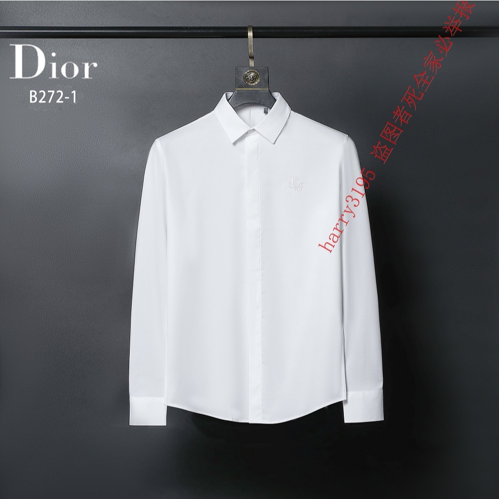 New_dior เสื้อเชิ้ตสํานักงานธุรกิจแขนยาวผู้ชายผ้าฝ้ายแขนยาว MR246