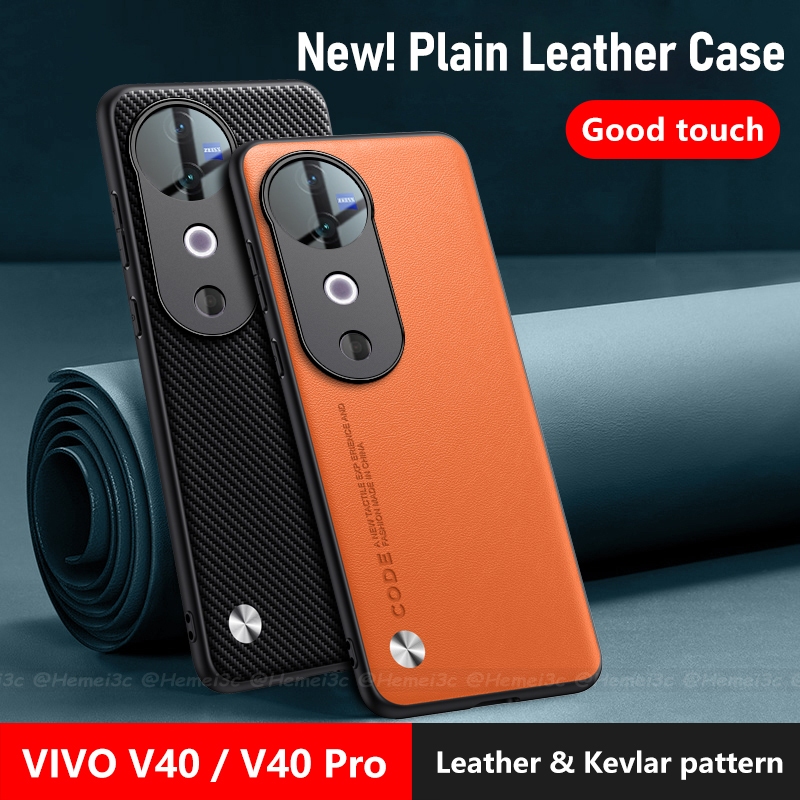 สําหรับ Vivo V40 Pro Casing Hard PC PU Leather Case Phone Case Cover