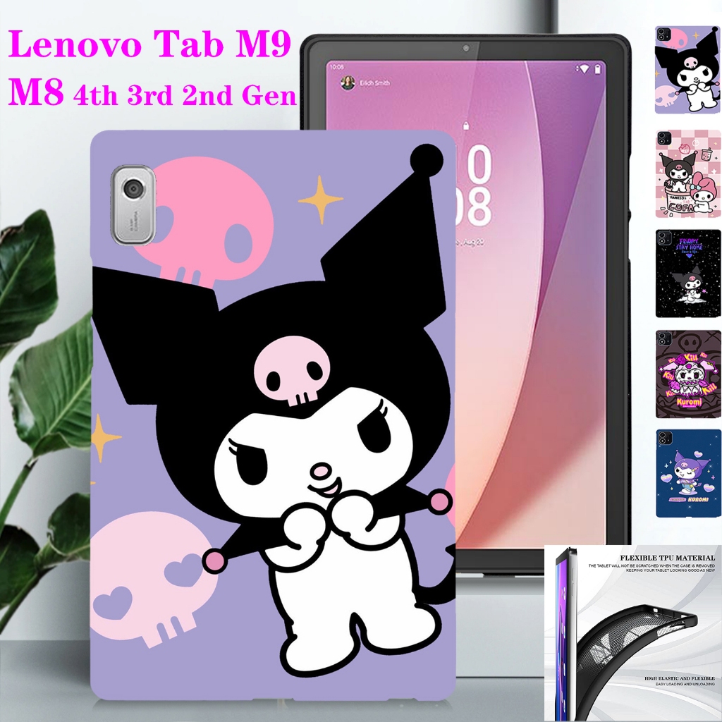 เคสแท็บเล็ต Lenovo Tab M9 M8 Gen 4/3/2, M8 HD/FHD รุ่น TB-310FU/300FU/300XU/8506/8505X/8505F/8505FS/8705 ลาย Kuromi TPU นุ่ม