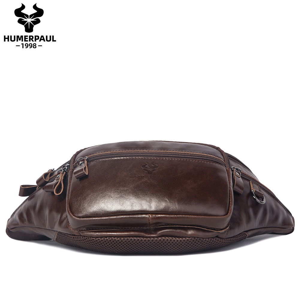 Humerpaul Cowhide Leather กระเป๋าคาดเอว crossbody bag MH669