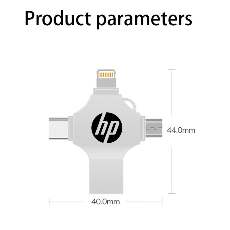 HP Pendrive แฟลชไดรฟ์  ความเร็วสูง 4-in-1 USB 3.0 Type-C 1TB/2TB OTG สําหรับ i O Sแท็บเล็ต Android สมาร์ทโฟน PC