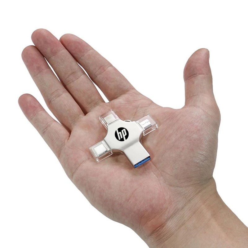 HP Pendrive แฟลชไดรฟ์  ความเร็วสูง 4-in-1 USB 3.0 Type-C 1TB/2TB OTG สําหรับ i O Sแท็บเล็ต Android สมาร์ทโฟน PC
