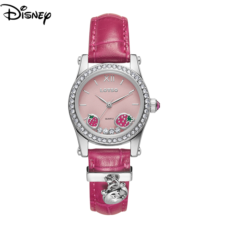 Disney ของแท้ที่ได้รับอนุญาต Strawberry Bear Series MK-11695 นาฬิกาควอทซ์กันน้ํานักเรียนหญิง