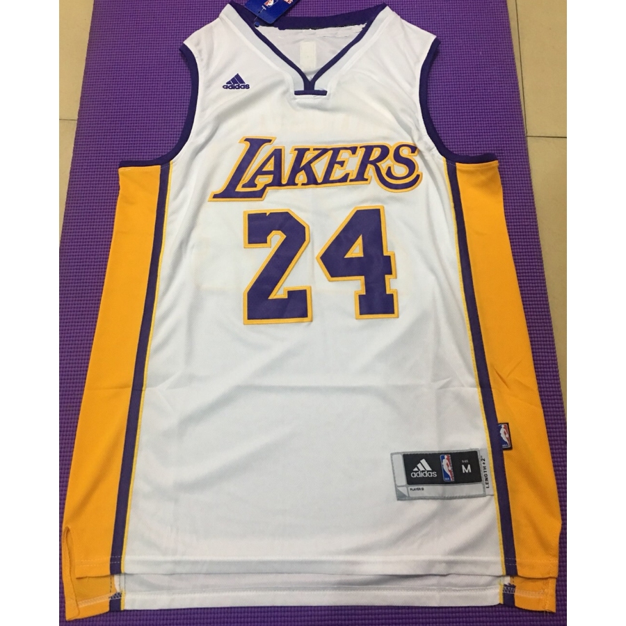2009-10 ผู้ชายคนใหม่ Los Angeles Lakers #24 Kobe Bryant R30 เสื้อบาสเก็ตบอลปักลาย สีขาว