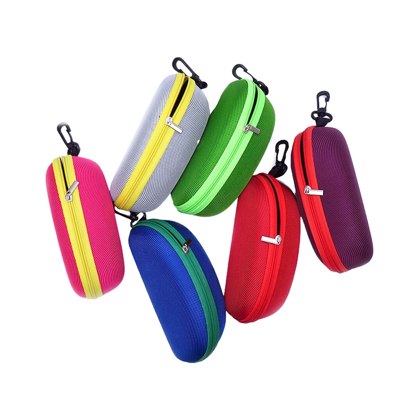 Bdgf แบบพกพา EVA แว่นตากันแดด Carabiner Hook สีสันสดใส Hard Cases ซิป Protector กล่องอุปกรณ์เสริม TH