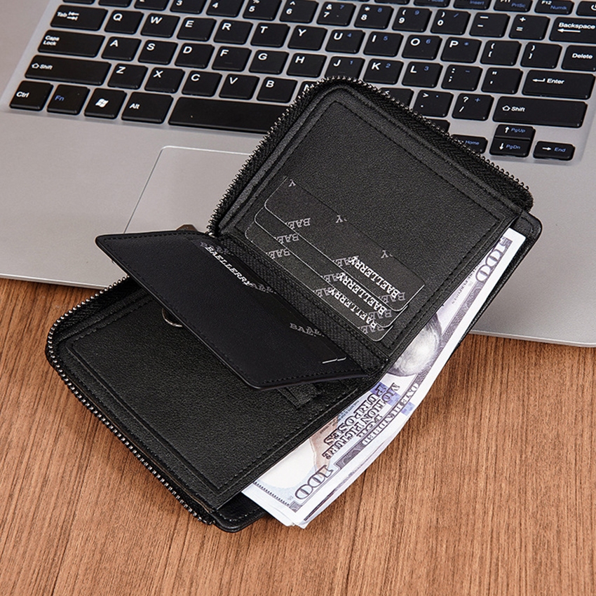 Louiswill ผู้ชายแฟชั่นกระเป๋าสตางค์สั้น RFID Anti Magnetic Multi Card กระเป๋า Ultra Thin กระเป๋าสตางค์แนวตั้ง Soft PU หนัง ID ผู้ถือบัตรเครดิต Multi-Function ใบรับรองกระเป๋า