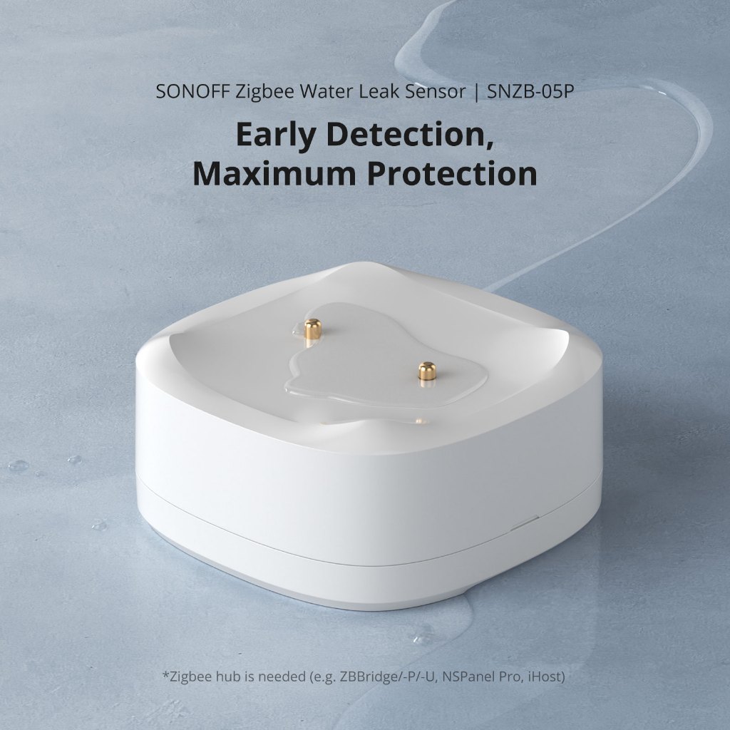 Sonoff SNZB-05P Zigbee 3.0 เซ็นเซอร์รั่วน้ํารั่วและหยดการตรวจจับ Real-time Alerts สนับสนุน Home Assistant Google Alexa