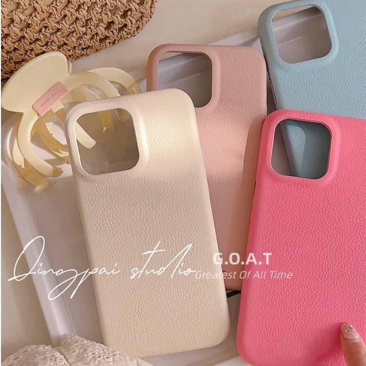 Fast shipping Simple letter สีทึบหนังนุ่มสําหรับ iPhone 16 11 15 14 13 12 Pro Max เคส iPhone ป้องกัน anti-drop ฝาหลังกรณี