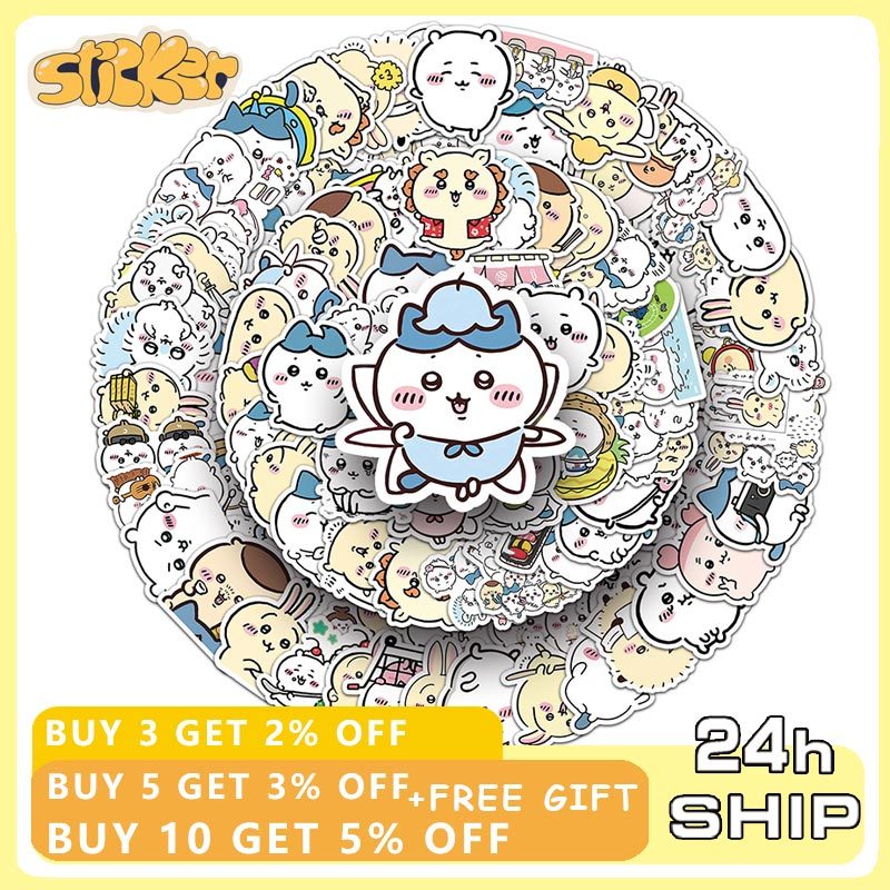 101 ชิ้น Chikawa สติกเกอร์น่ารักอะนิเมะน่ารักสัตว์เลี้ยงสติกเกอร์การ์ตูนกันน้ํา DIY กระเป๋าเดินทางโทรศัพท์