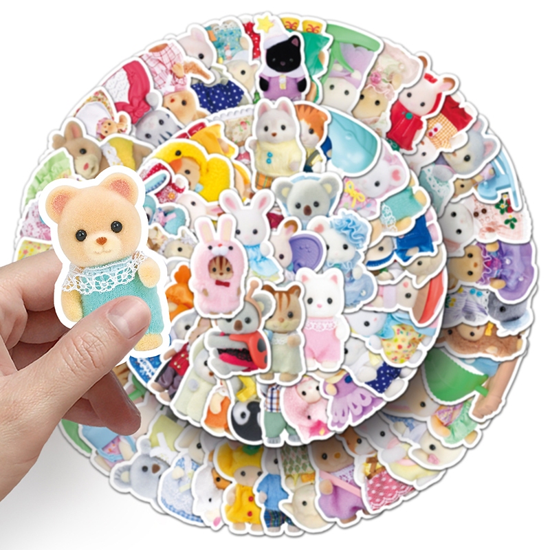 101 ชิ้น Sylvanian Families สติกเกอร์ Kawaii สาวเด็กอะนิเมะ Decal DIY แล็ปท็อปโทรศัพท์สติกเกอร์กันน้ํา