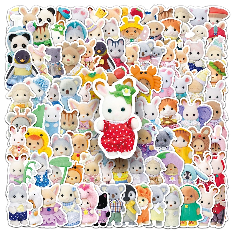 101 ชิ้น Sylvanian Families สติกเกอร์ Kawaii สาวเด็กอะนิเมะ Decal DIY แล็ปท็อปโทรศัพท์สติกเกอร์กันน้ํา