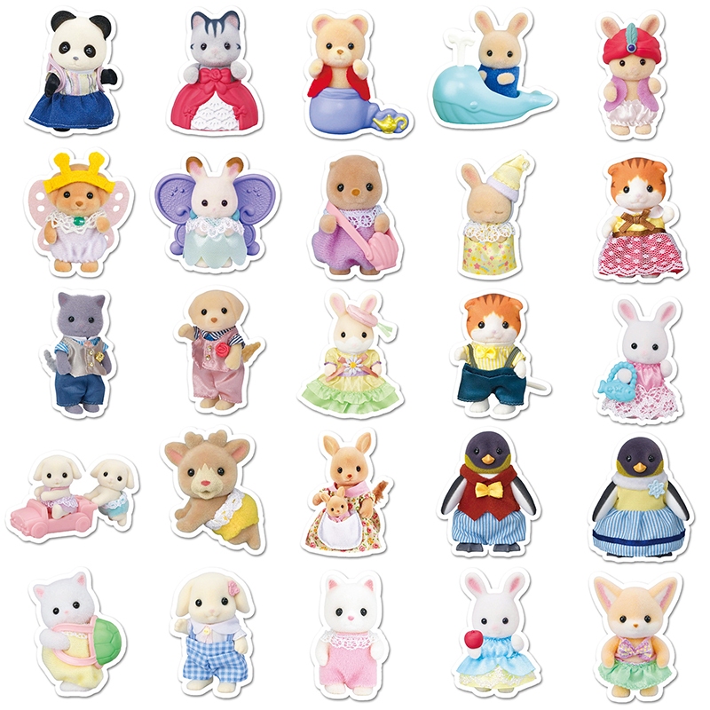 101 ชิ้น Sylvanian Families สติกเกอร์ Kawaii สาวเด็กอะนิเมะ Decal DIY แล็ปท็อปโทรศัพท์สติกเกอร์กันน้ํา