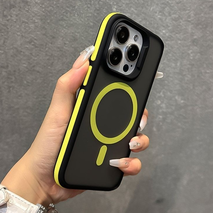 ใหม่แม่เหล็กด้านสําหรับiphone 16 ProMaxกันกระแทกและป้องกันลดลงเคสโทรศัพท์iPhone 11 12 13 14 15 16 Pro Max iPhone 14/15/16 Plusสีดําสีทึบแขนป้องกัน