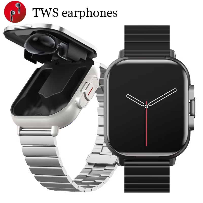 Tws 2 in 1 Smartwatch D8 กีฬานาฬิกาชุดหูฟังบลูทูธ Calling นาฬิกาผู้ชายการตรวจสอบสุขภาพ ENC ผู้หญิงนาฬิกาข้อมือ Earbud