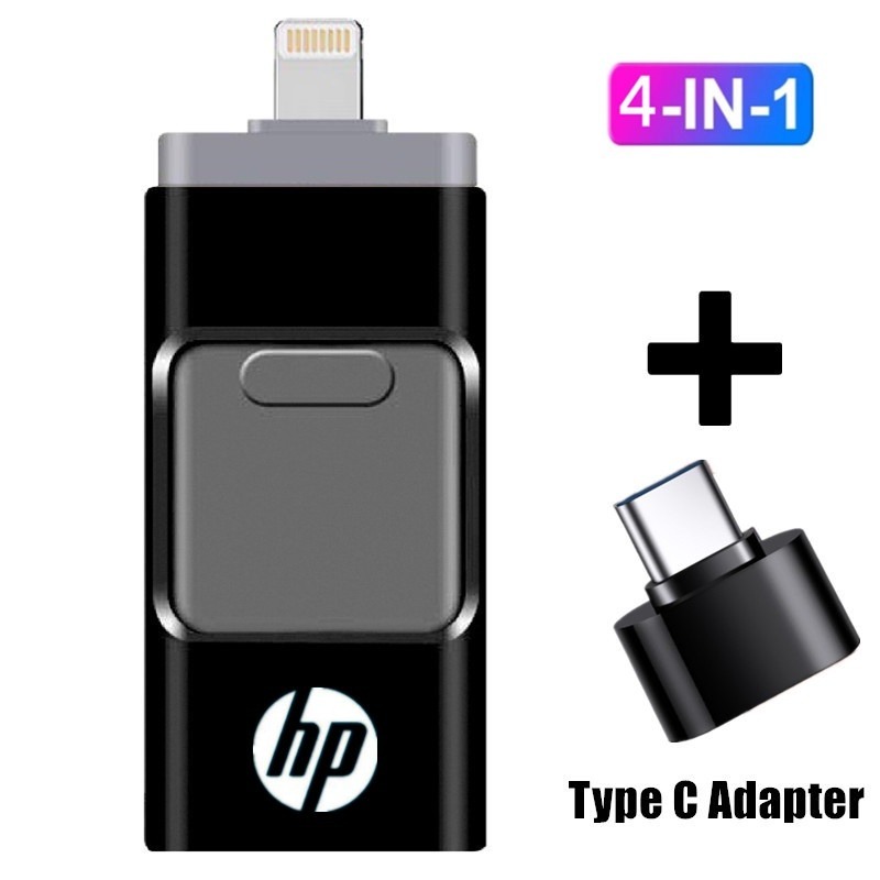 Original HP 4in1 OTG USB แฟลชไดรฟ์ปากกาเหมาะสําหรับมือถือ Android PC ปากกาไดร์เวอร์ (2TB 1Tb 512GB 256GB 128GB 64GB )