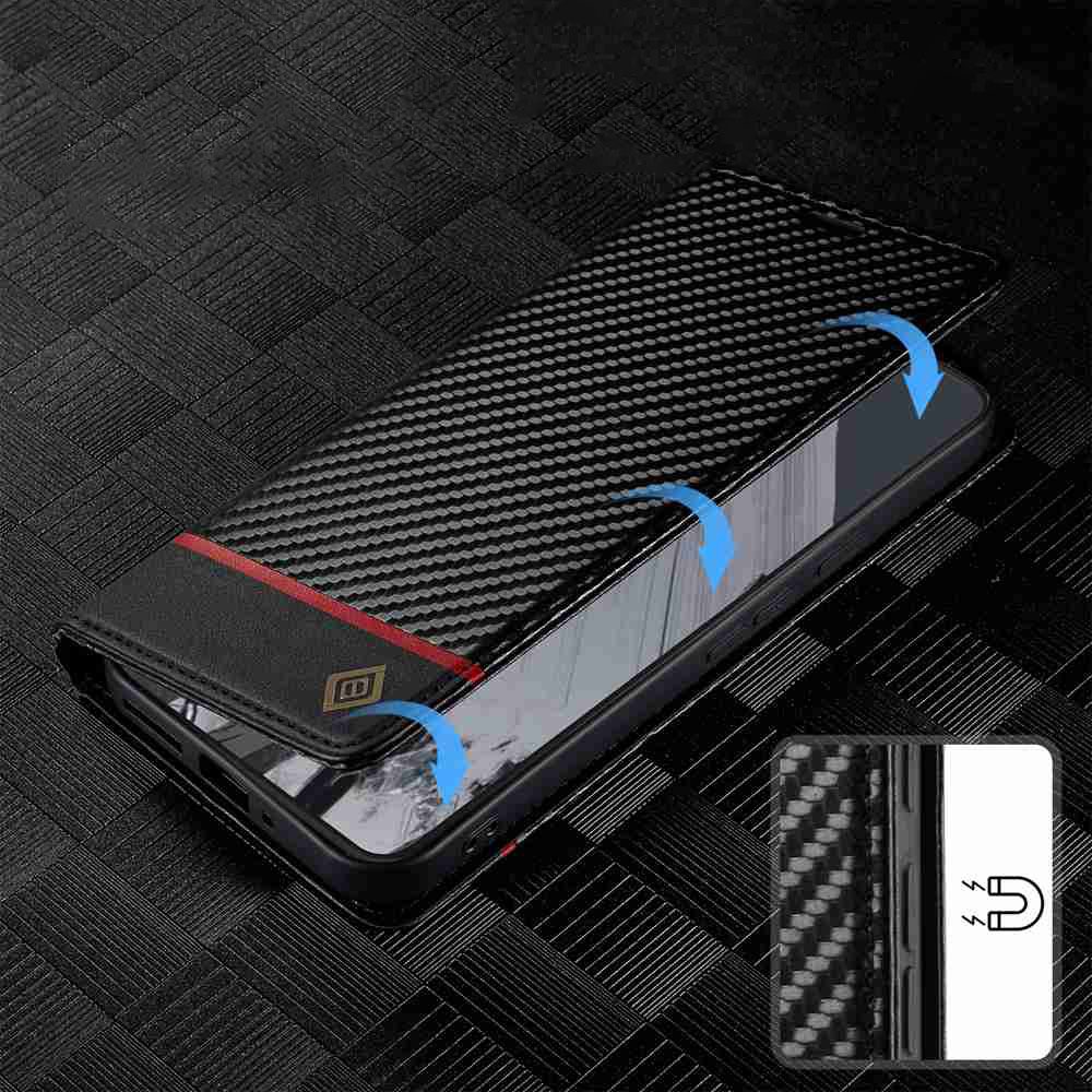 เคสลายไฟเบอร์ Samsung Galaxy A25 A35 A55 Case Flip Cover Magnetic Mobilephone Housing