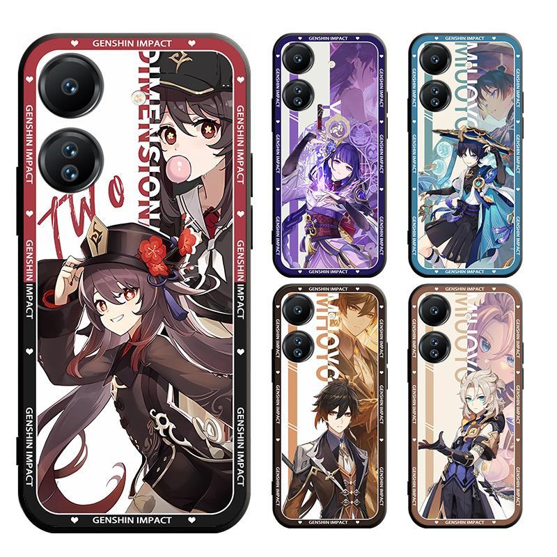 Redmi Note 13 13C Pro Plus 4G 5G A3 Genshin Impact Scaramouche Matte Straight Case Black Soft Cover