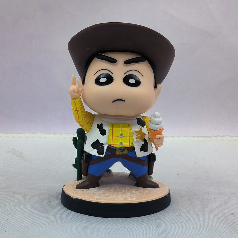 12 ซม.Yoshito Usui อะนิเมะ Crayon Shin-chan รูป Nohara Shinnosuke คอสเพลย์ของเล่น Story Woody คาวบอยรุ่น Q PVC Action Figures ตุ๊กตาของเล่น