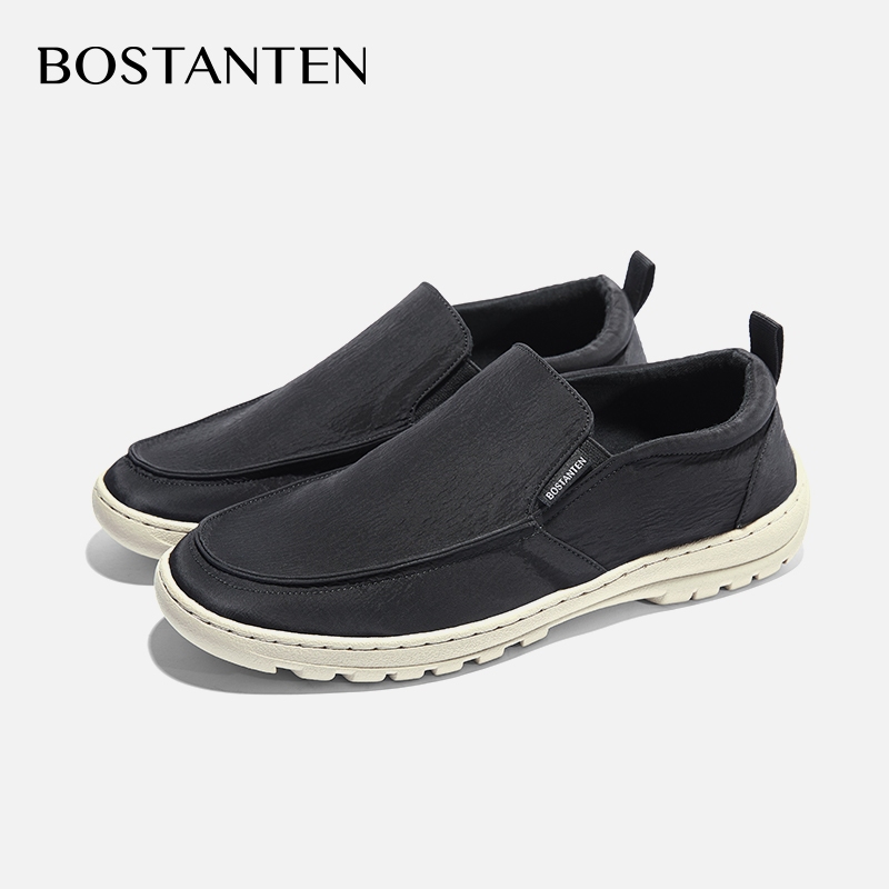 [มาใหม่]Bostanten รองเท้าผู้ชายคุณภาพสูงทนทาน รองเท้าผ้าใบส้นแบนนุ่มสบาย 40-44