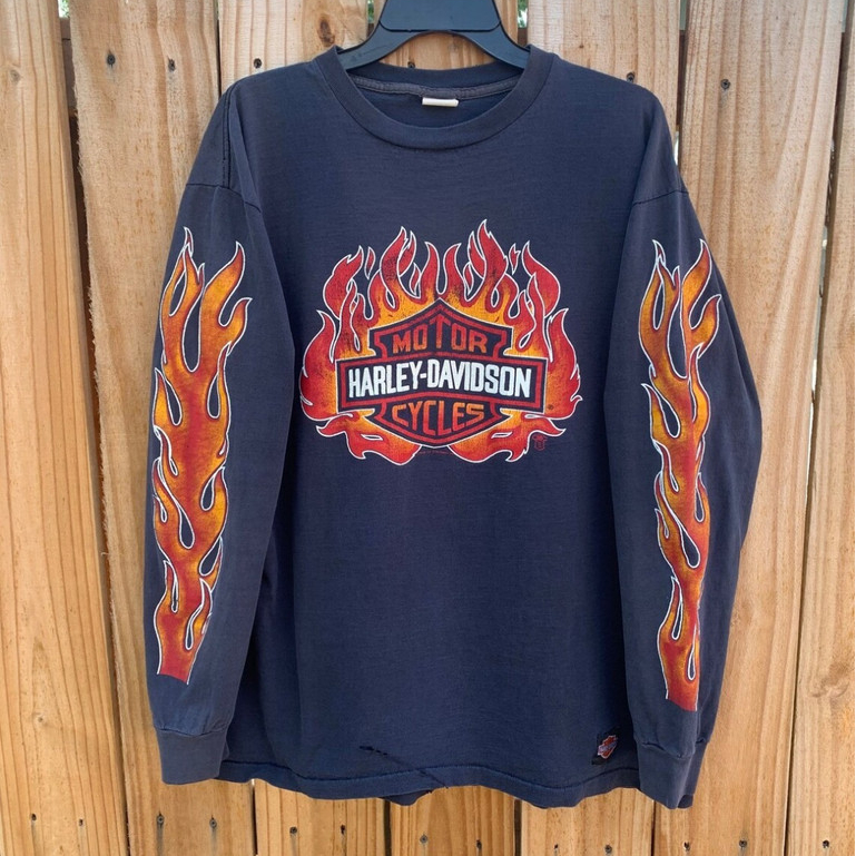 100% พร้อมสต็อกรถจักรยานยนต์แขนเปลวไฟแปลกสนุกการ์ตูนสนุกสักเวสต์โคสต์ผู้ชายผู้หญิงสไตล์เดียวกันอินเทรนด์ลําลองวิทยาลัยผ้าฝ้ายแท้