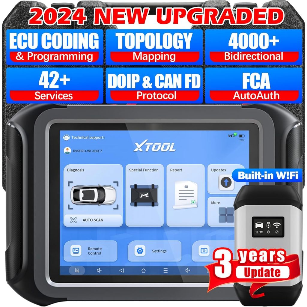 Xtool D9S PRO OE-ระดับ WIFI Obd2 เครื่องสแกนเนอร์เครื่องสแกนเนอร์รถยนต์ Odb2 เครื่องมือวินิจฉัยรถยนต์ Obd พร้อม 42 + ฟังก์ชั่นพิเศษ/ECU Coding/การควบคุมทิศทาง FCA AutoA Auth