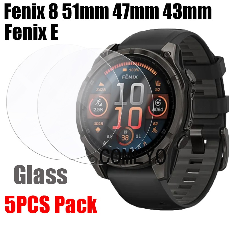 สําหรับ Garmin Fenix 8 51 มม.47 มม.43 มม.E AMOLED กระจกนิรภัยพลังงานแสงอาทิตย์สมาร์ทนาฬิกาป้องกันหน้าจอ 9H 2.5D ฟิล์ม
