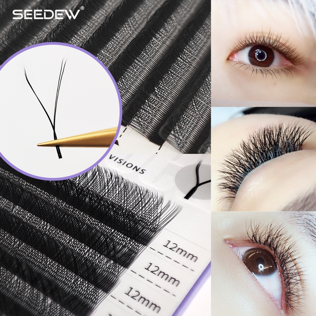 Seedew Y-รูปขนตาปลอมขนตาธรรมชาตินุ่มขนตาส่วนบุคคล 0.07 มม.C/D ขนตาตัว y