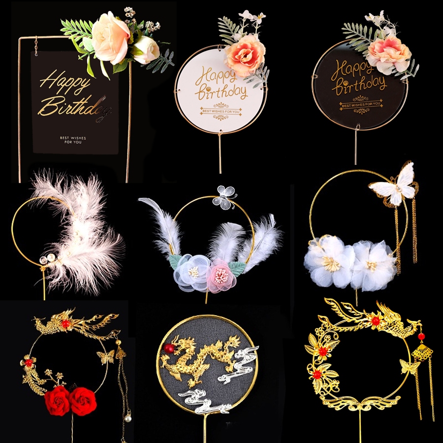 ป้ายเหล็ก รูปนกฟินิกซ์ ดอกกุหลาบ สีแดง สไตล์เรโทร สําหรับตกแต่งเค้กวันเกิด งานแต่งงาน