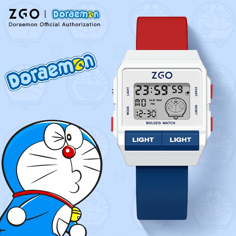ZGO X Doraemon นาฬิกาข้อมืออิเล็กทรอนิกส์ เรืองแสง กันน้ํา สําหรับเด็กประถม 8932