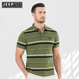 Jeep SPIRIT 1941 ESTD เสื้อยืดแขนสั้นคอปกแบบพลิกสําหรับธุรกิ…