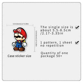 53 ชิ้นตลก SuperMario สติกเกอร์กันน้ํา DIY สําหรับโทรศัพท์แล็ปท็อปรถสติกเกอร์ Creative Home Decal