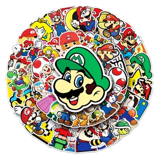 53 ชิ้นตลก SuperMario สติกเกอร์กันน้ํา DIY สําหรับโทรศัพท์แล็ปท็อปรถสติกเกอร์ Creative Home Decal