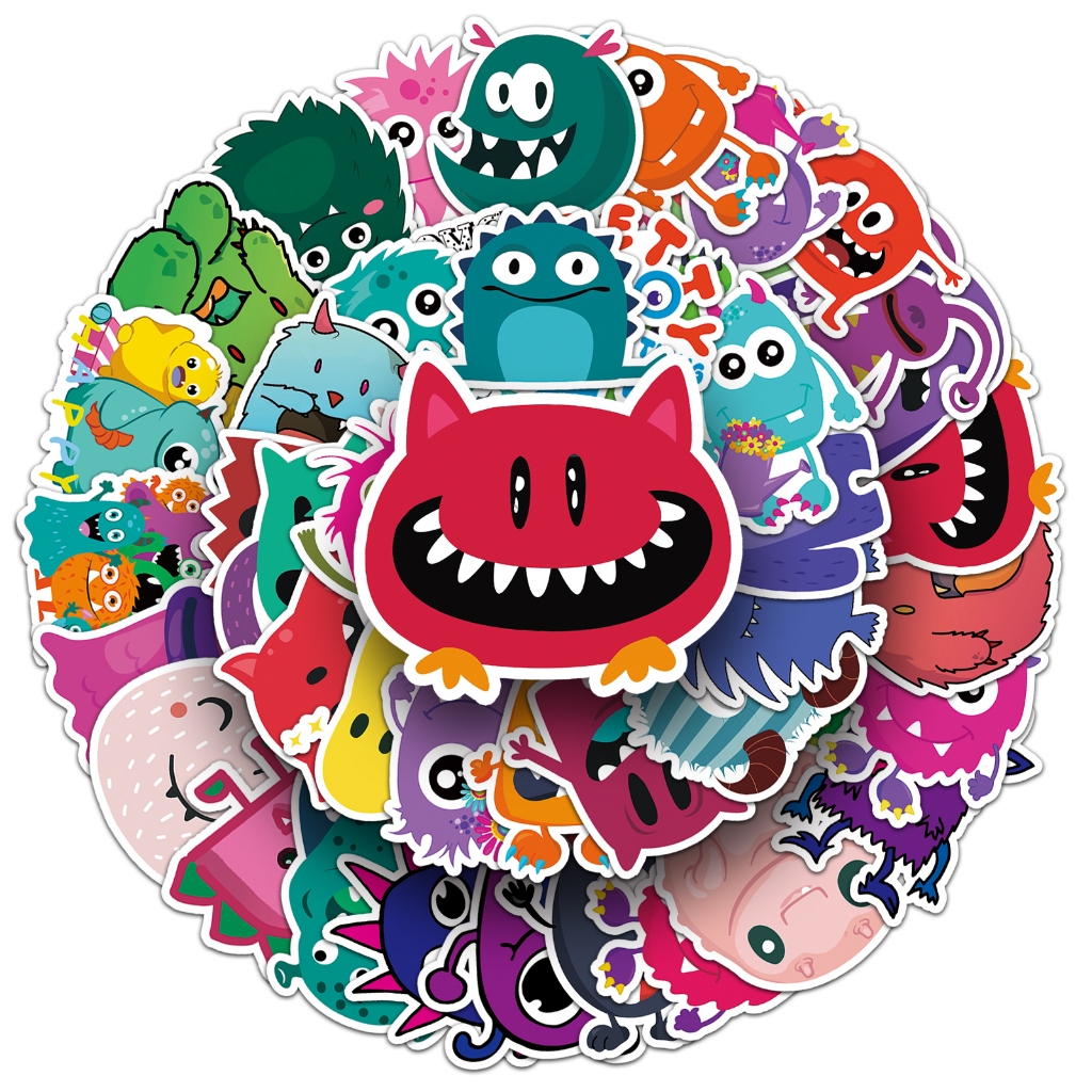 ตลก 50 ชิ้น Little Monster สติกเกอร์กันน้ํา DIY สําหรับโทรศัพท์แล็ปท็อปรถสติกเกอร์ Creative Home Decal - รูปที่ 2