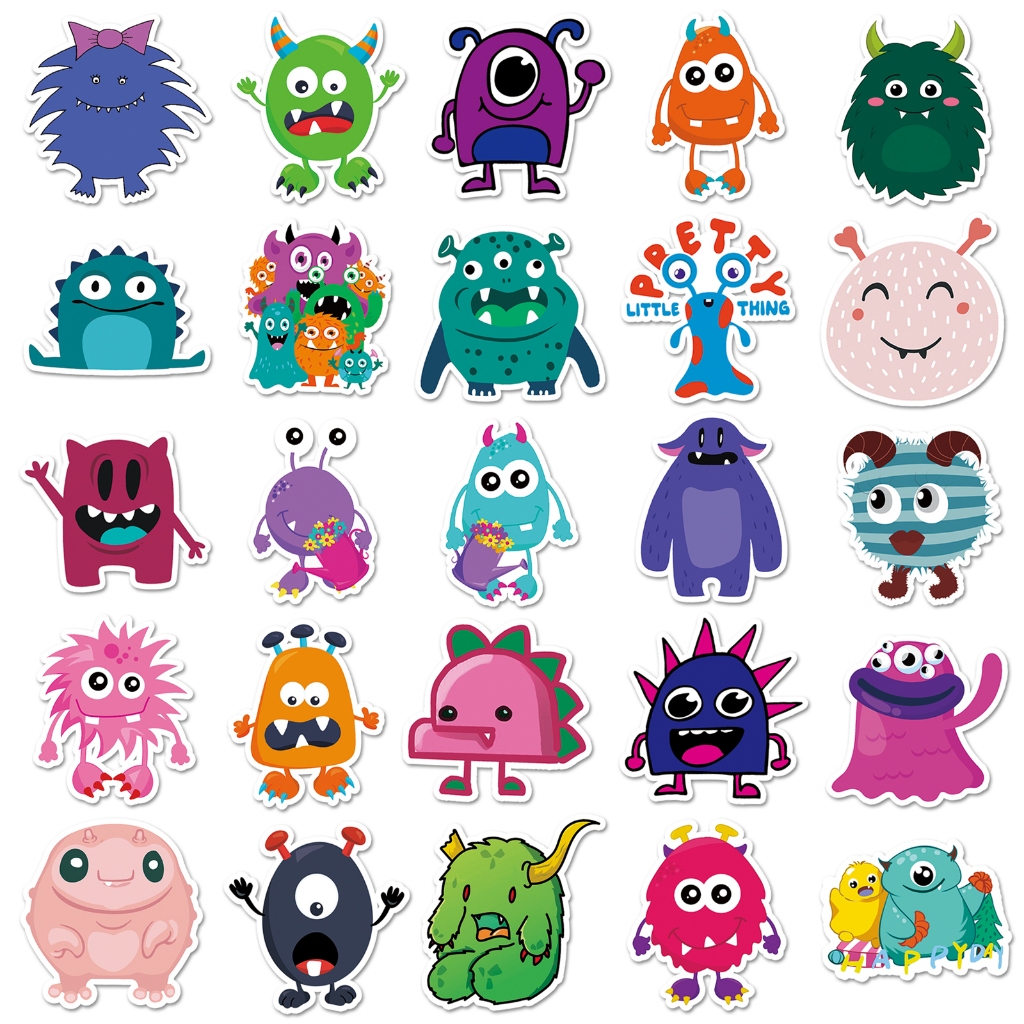 ตลก 50 ชิ้น Little Monster สติกเกอร์กันน้ํา DIY สําหรับโทรศัพท์แล็ปท็อปรถสติกเกอร์ Creative Home Decal - รูปที่ 3