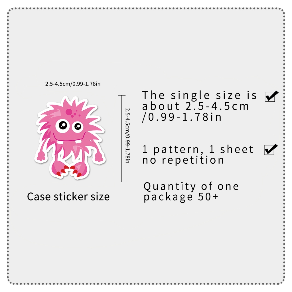 ตลก 50 ชิ้น Little Monster สติกเกอร์กันน้ํา DIY สําหรับโทรศัพท์แล็ปท็อปรถสติกเกอร์ Creative Home Decal - รูปที่ 5