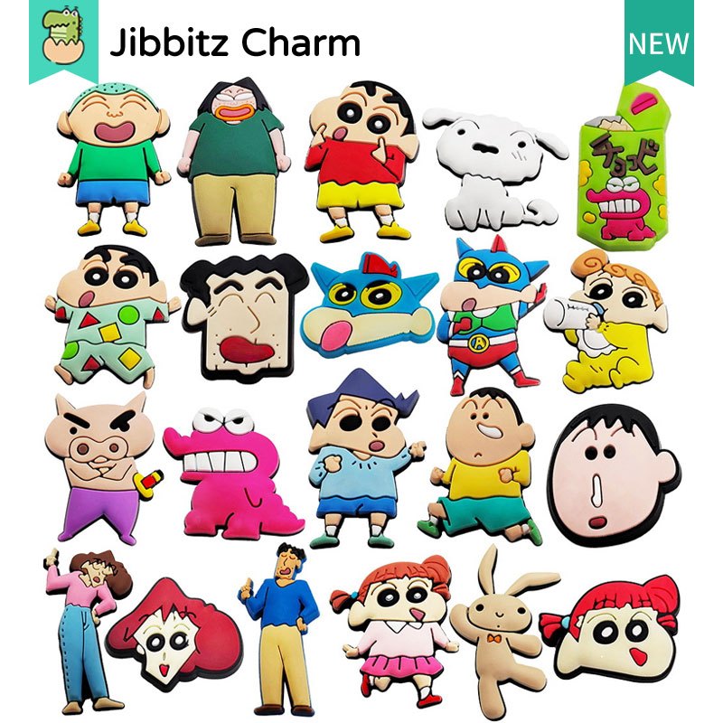 Jibbits รองเท้า charm jibbitz charm แฟชั่นสร้างสรรค์น่ารักรองเท้าแตะรองเท้า Comfort การ์ตูนรูปแบบที่มีสีสัน DIY รองเท้าหัวเข็มขัด/ปุ่มบล็อกขายส่ง