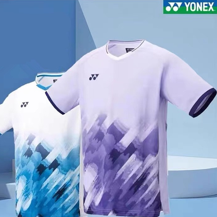 เสื้อแบดมินตัน โยเน็กซ์ ท็อปส์ซูผู้ชายและผู้หญิงเสื้อยืดแห้งเร็ว แขนสั้น