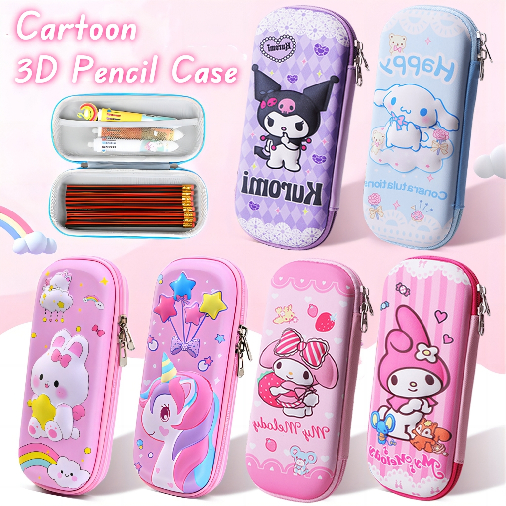 การ์ตูนน่ารัก3งกล่องเครื่องเขียนสามมิตินักเรียนความจุขนาดใหญ่ อีวา กล่องดินสออุปกรณ์การเรียนwj334