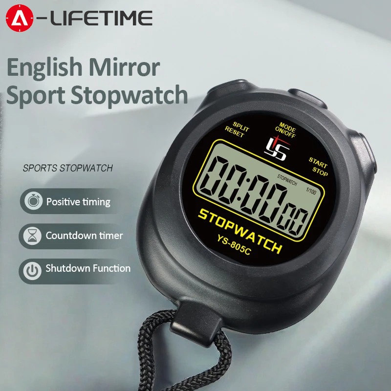 นาฬิกาจับเวลากันน้ํา Chronometer 0.01s ความแม่นยําดิจิตอลกีฬานาฬิกาจับเวลา LCD นาฬิกาจับเวลาจับเวลามือถือพ็อกเก็ตนาฬิกาจับเวลา