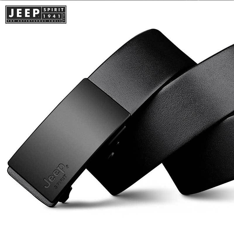 Jeep SPIRIT 1941 ESTD เข็มขัดหัวเข็มขัดอัตโนมัติหนังวัวชั้นบนสุดของผู้ชาย