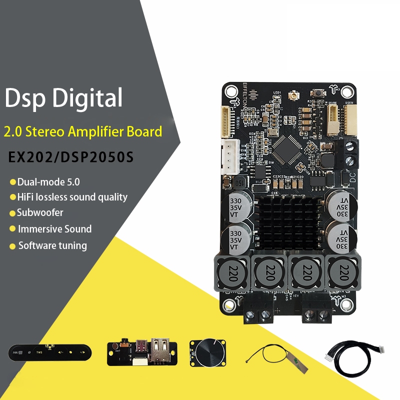 Hifi Audio Bluetooth 5.0 DSP บอร์ดขยายเสียงดิจิตอล 2.0 สเตอริโอ TWS 50Wx2 30Wx2