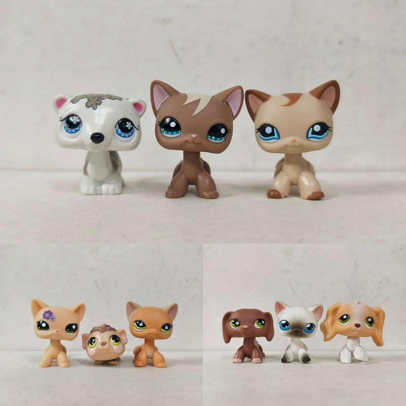 3 ชิ้น/ล็อต LPS รูปร้านขายสัตว์เลี้ยงแมวสุนัข Guinea Pig Littlest Pet Shop ของเล่นเด็ก #5018