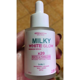 MILKY WHITE GLOW PREMIUM SERUM X20 WHITENING PORELESS GLASS SKIN FOR PIMPLES, ACNE, PEKAS, PORES