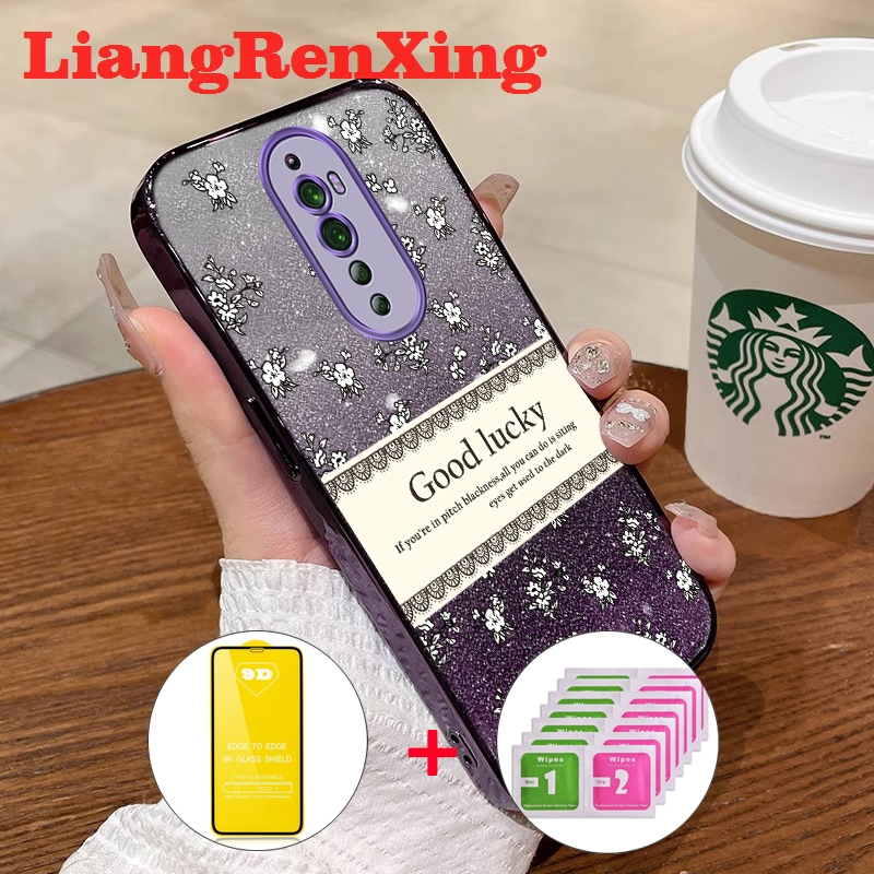 FOR เคส [ด้วยกระจก] กรณีสำหรับ OPPO Reno 2F reno2 F Reno 2 F Reno 2 โทรศัพท์ปลอก softcase ซิลิโคนกันกระแทกปกการออกแบบใหม่ย้อนยุคหรูหราความงาม sfmxybh01