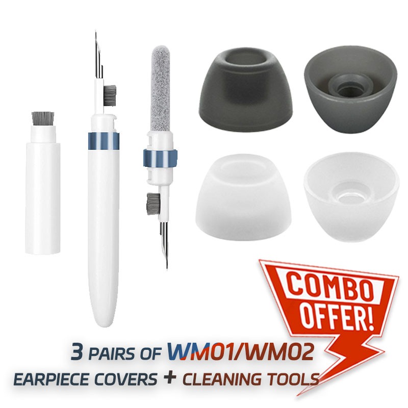 BASEUS เบส WM01/WM02 ชุดทําความสะอาด 3-ใน-1 สําหรับปลั๊กหูและหู แพ็คเกจฟรีหนึ่งอันสําหรับหูและปลาย