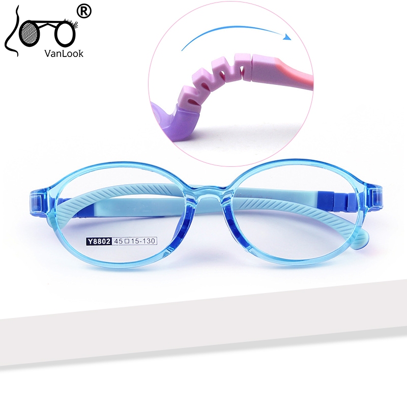 Retro รอบซิลิโคนเด็กแว่นตายืดหยุ่นกรอบแว่นตาสําหรับ Prescription เด็กเปลี่ยน TR90 รูปไข่นักเรียน 4-10yo Boy