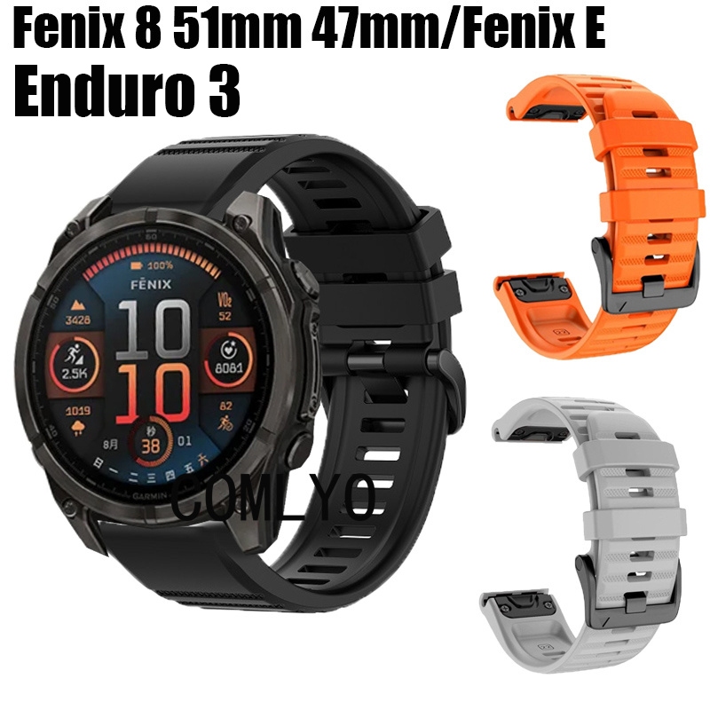 สําหรับ Garmin Fenix 8 E AMOLED Solar Enduro 3 สายสมาร์ทนาฬิกา Quick Fit สร้อยข้อมือซิลิโคนกีฬากลางแจ้งผู้หญิงผู้ชาย